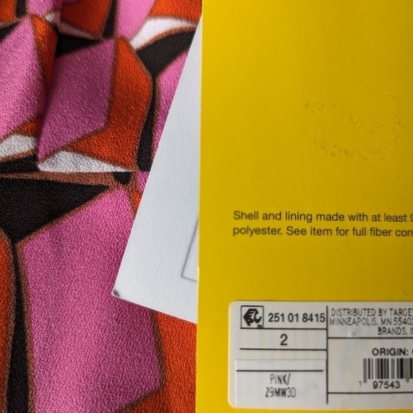 NWT/NWOT Diane Von Furstenberg Geo Pattern Side Zip Dress 0, 2 - Picture 2 of 4